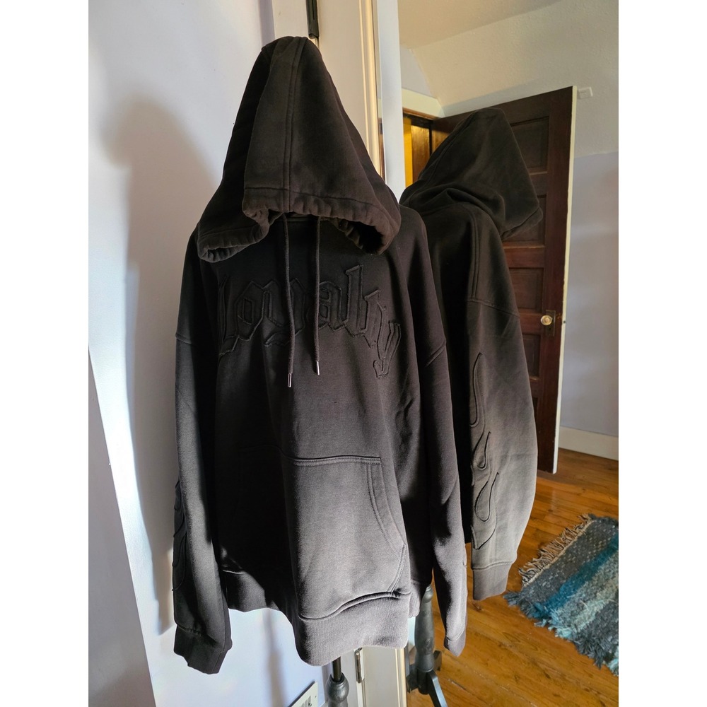 Copper Rivet Mens Loyalty Graphic Hoodie Black Streetwear Sweatshirt XL NWT